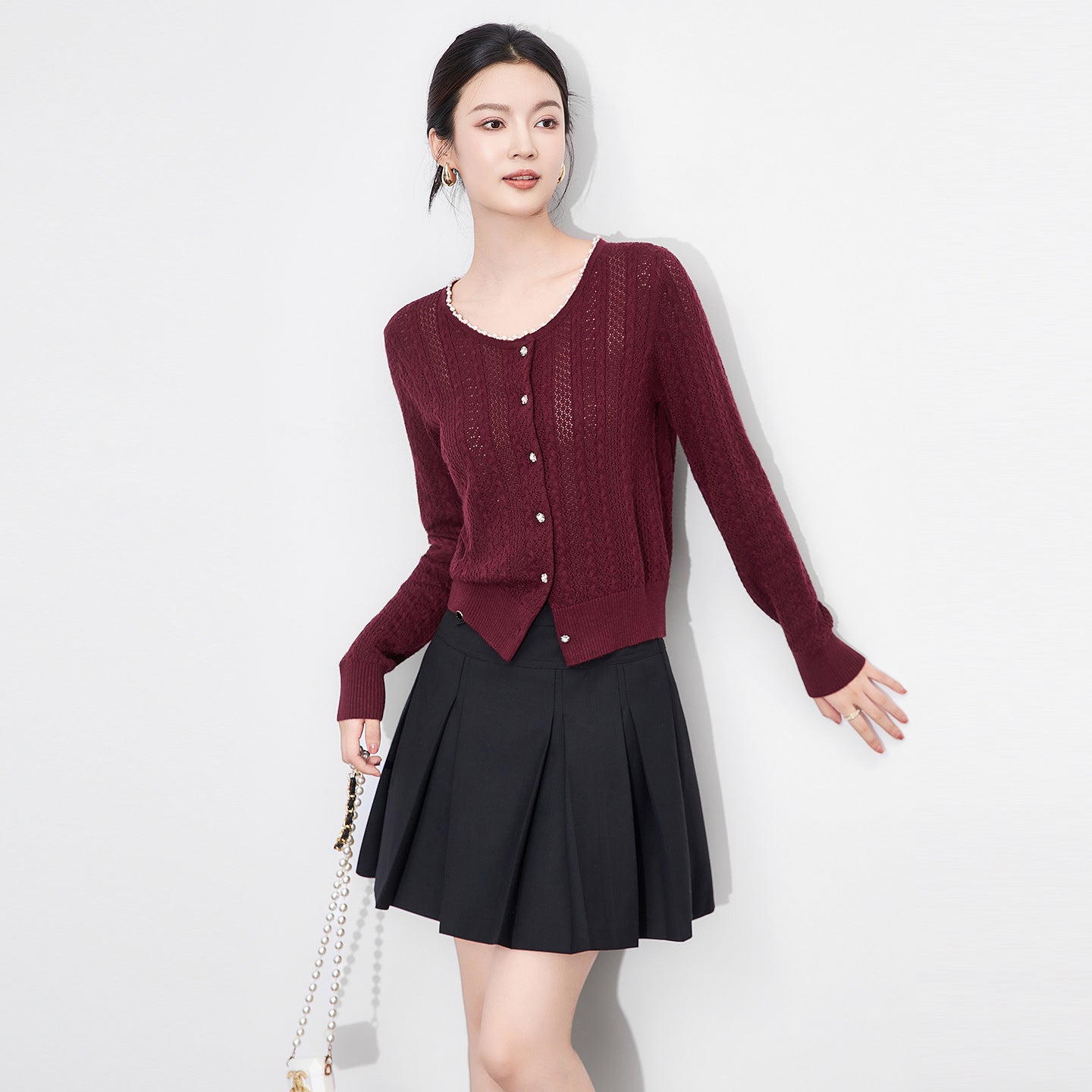 Women's 100% Cashmere O Neck Button Cardigan Casual Minimalist Sweater Autumn Winter Exquisite Comfortable Knitwear Outerwear