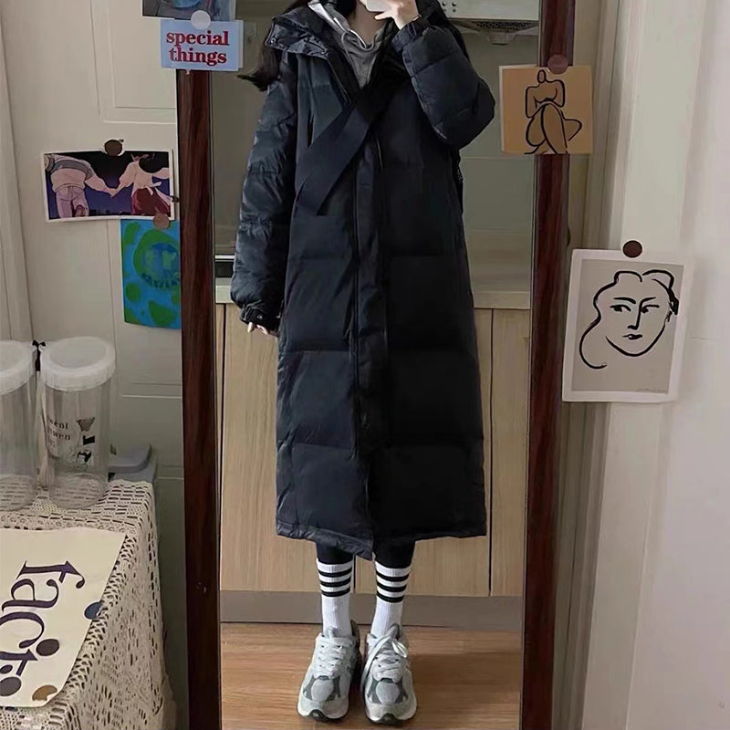 Winter Women 90% White Duck Down Jacket Female Thick Hooded Long Parkas Oversized Snow Coat