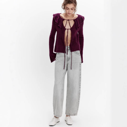 Low Waisted Bow Print Trendy Cool Print Women's Pants Street Personality Pants for Women New Casual Popular Trousers