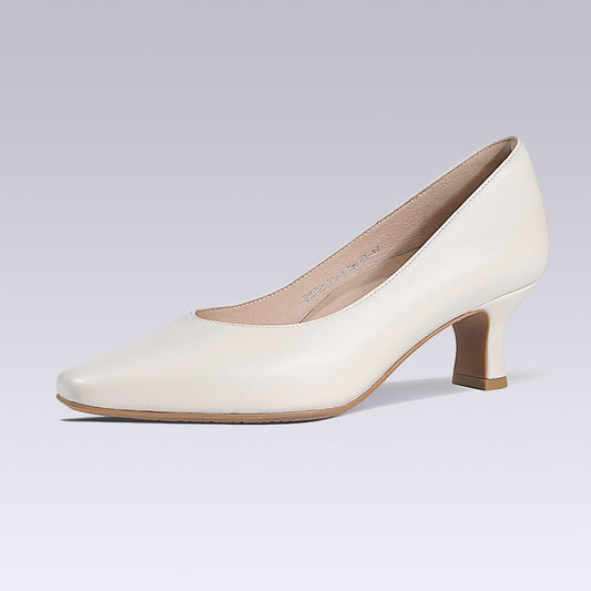 Soft PU Non-slip Single Shoe Work Shoes Women's Pumps Black Professional Interview High Heels Mid Heeled Work Leather Shoes