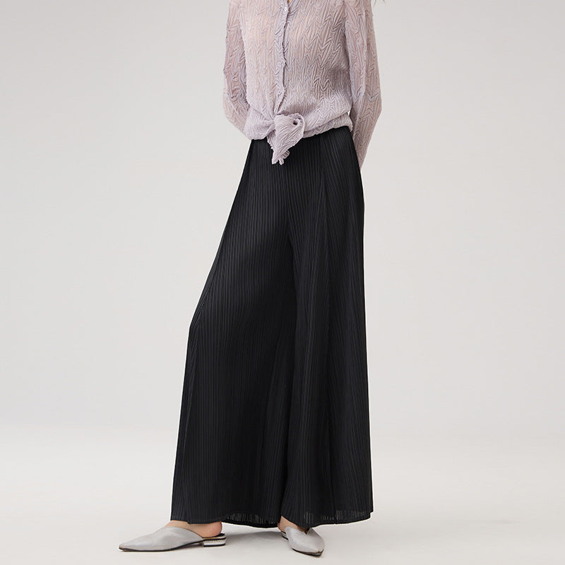 Women Solid Color Elastic Waist Loose Versatile Casual Female Simplicity Trousers