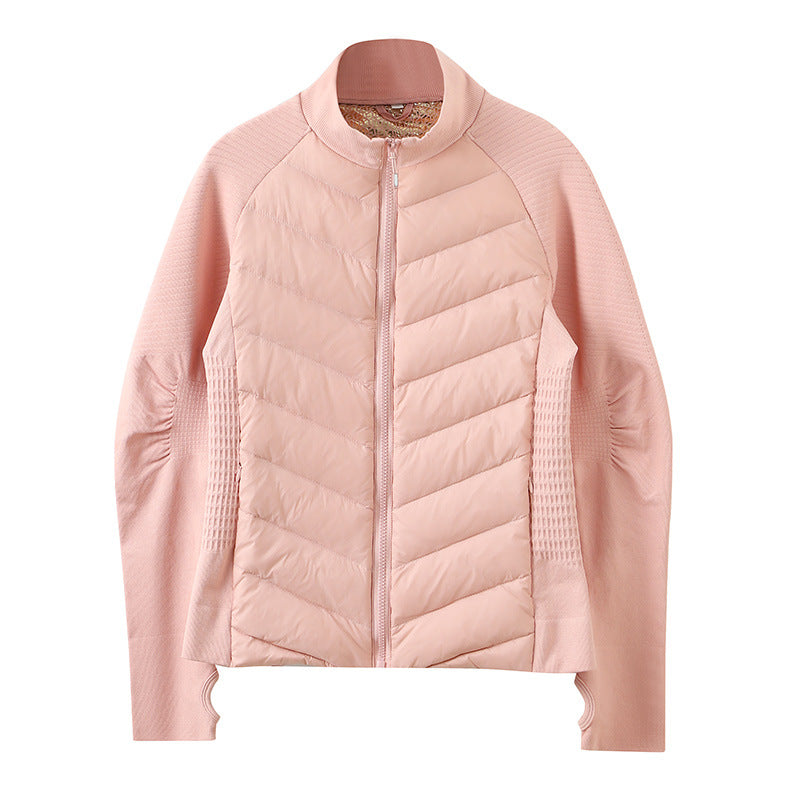 Women's Clothing Autumn/Winter New Women's Outdoor Sports Jacket Splicing Down Cotton Warm Jacket Slim Fit Lightweight Top