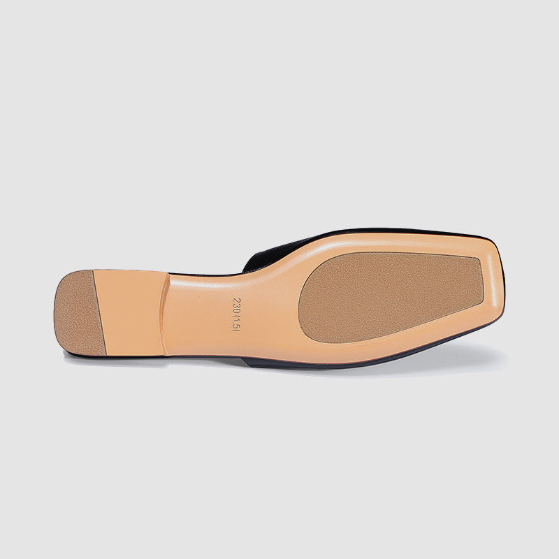 Women's Outerwear Summer New Half Top Single Shoes Fashion Muller Shoes French Coarse Heel Cool Straw