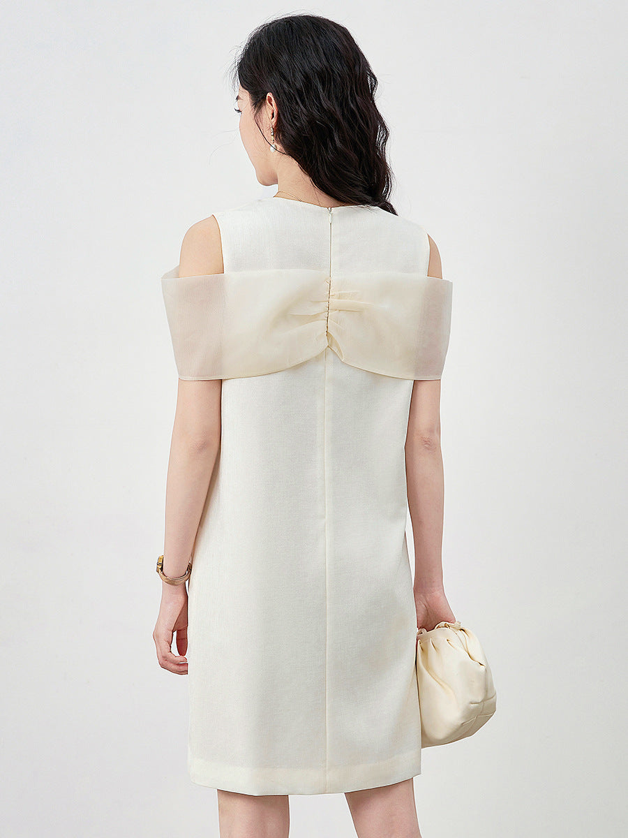 Women's Dress Elegant French Style Bow Details Slimming Effective Weight Loss Dress For Special Occasions