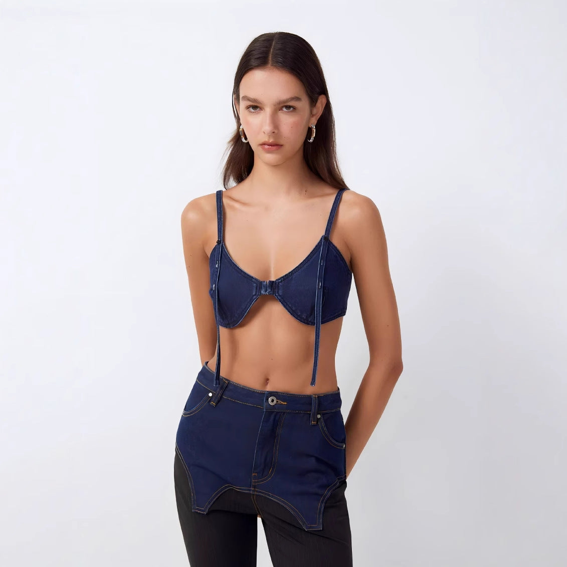 Denim Pants WomenPatchwork High Waist Slim Fit Jeans Female All Season Fashion Designer Trousers ﻿