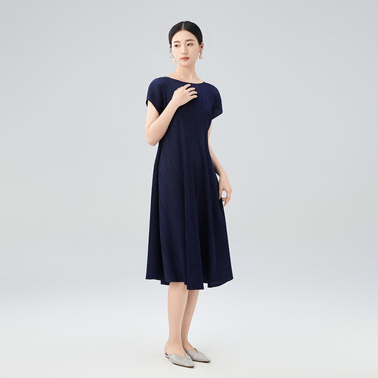 Summer New Elegant Tie Senior Sense of Fashion Temperament Waist Thin Dresses