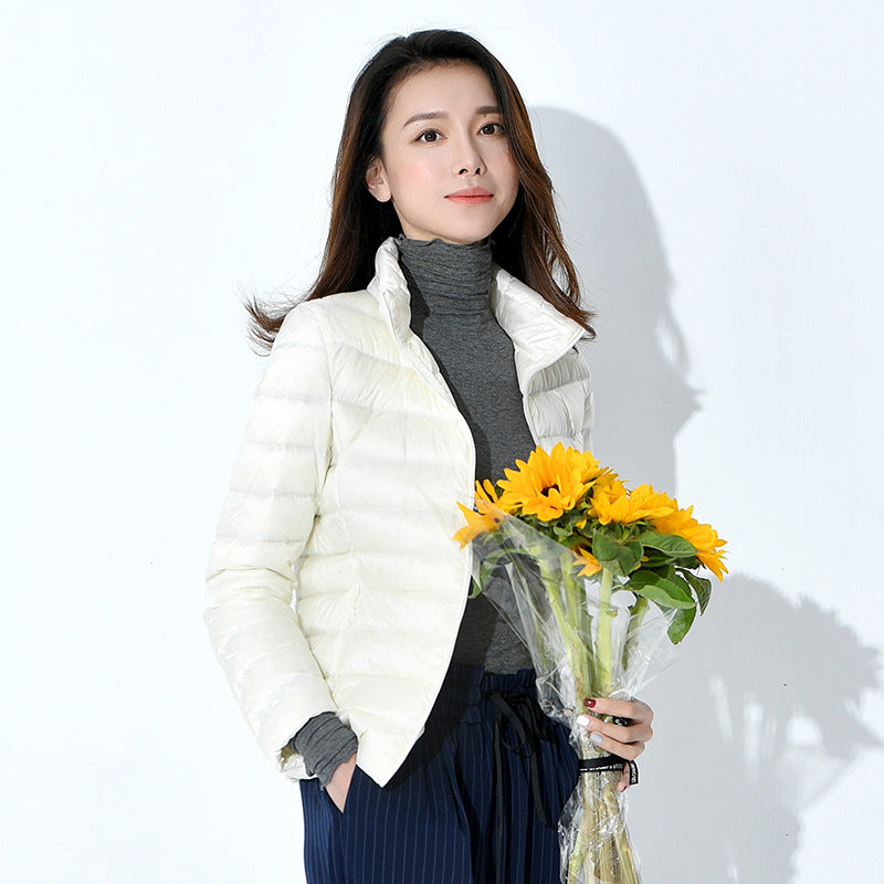 Women Spring Jacket Fashion Short Ultra Lightweight Packable Puffer Coats Female Down Warm Korean Slim Fit Parkas