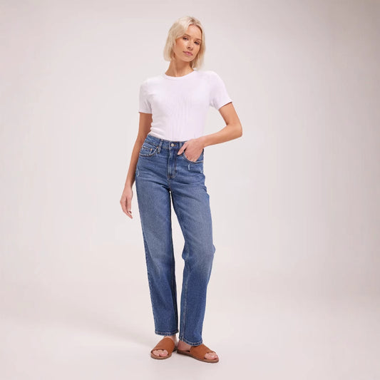 Women High Waisted Straight Leg Jeans Lady Stretchy Loose Fit Denim Pants Female Beige Gray White Pink Cheap Trousers