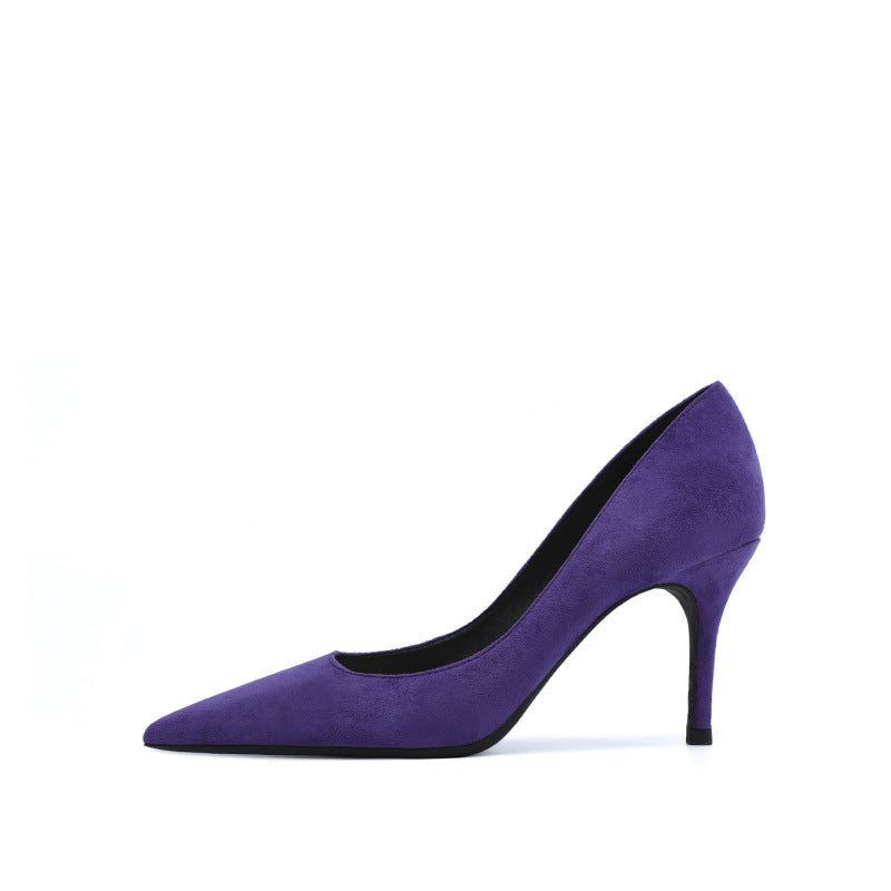 Women's Pumps Shallow Suede Pointed toe ladies High Heels elegant Prom Women's Shoes Bridal Shoes