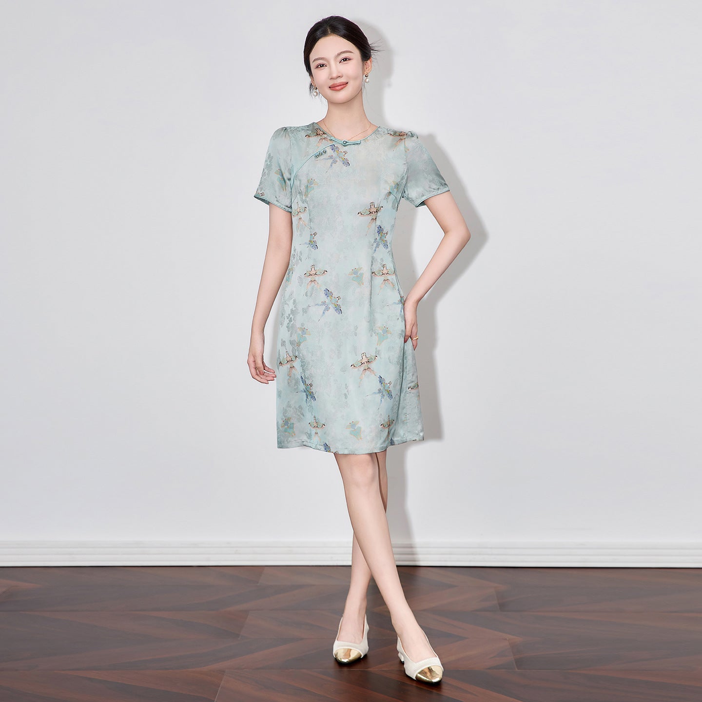 Fashion Casual Style 2025 Summer Dresses For Women O-neck Cotton Femme Vintage A-line Solid Dress Women Clothing