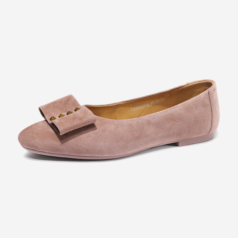 Woman Velvet Shallow Mouth Single Shoes Willow Fashion Females Butterfly-Knot Mary Janes Ballet Dance Shoes