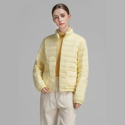 Winter Women's Duck Down Jacket Ultra Light Weight Padded Puffer Hooded Casual Thickened Solid Warm Short Coat